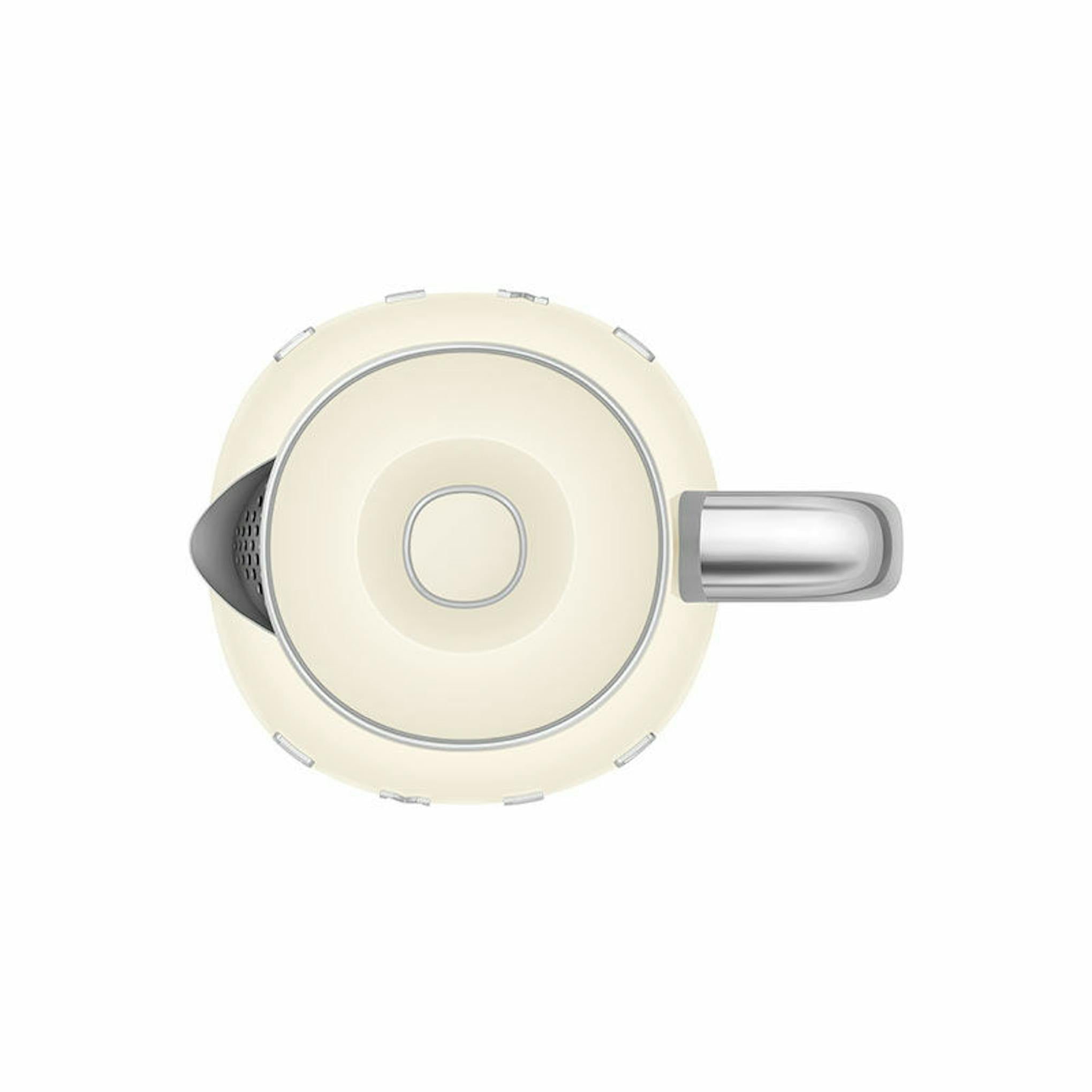 Mini hervidor Smeg KLF05CREU color crema, vista superior
