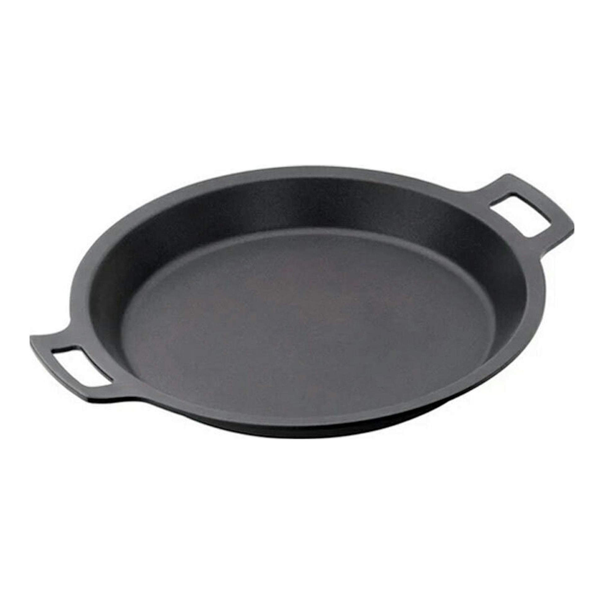 Paellera Bra Efficient 40 negra, vista en ángulo sobre fondo blanco, con dos asas.