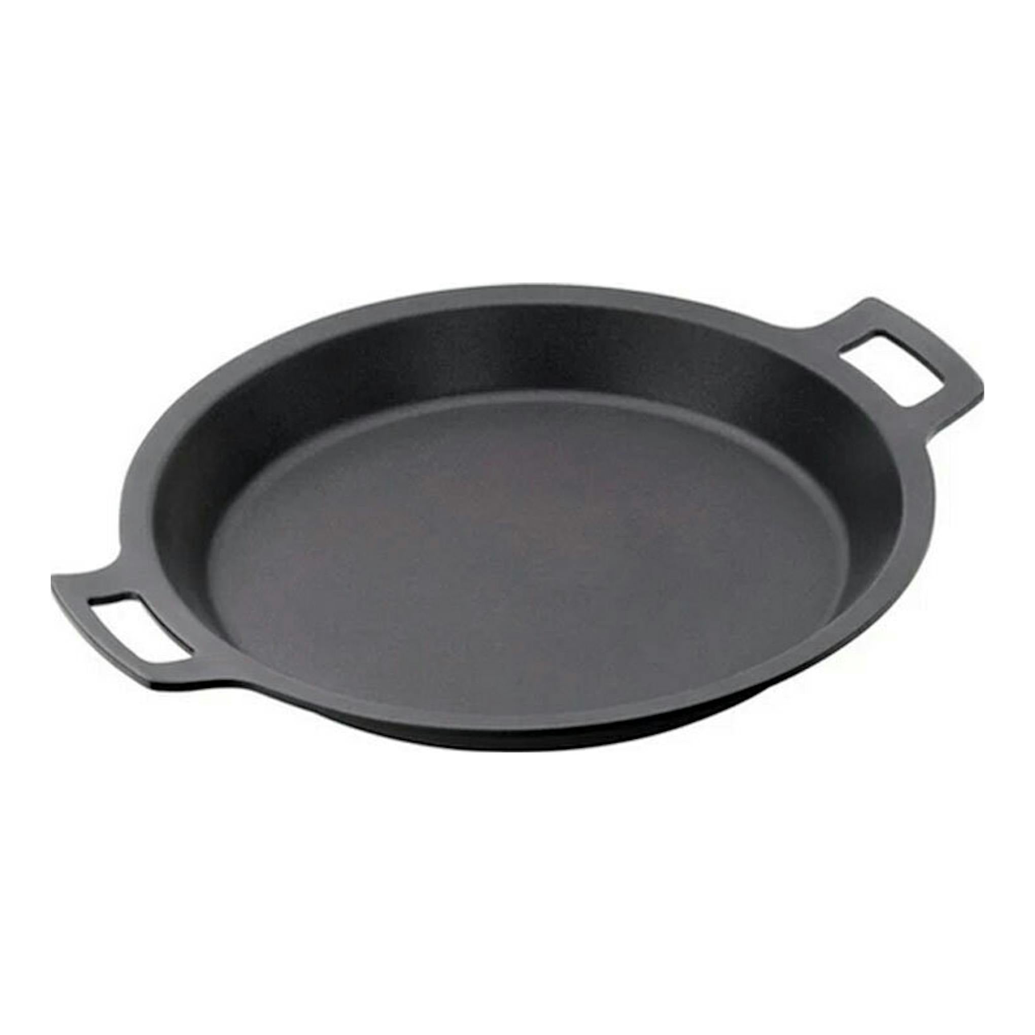 Paellera Bra Efficient 40 negra, vista en ángulo sobre fondo blanco, con dos asas.