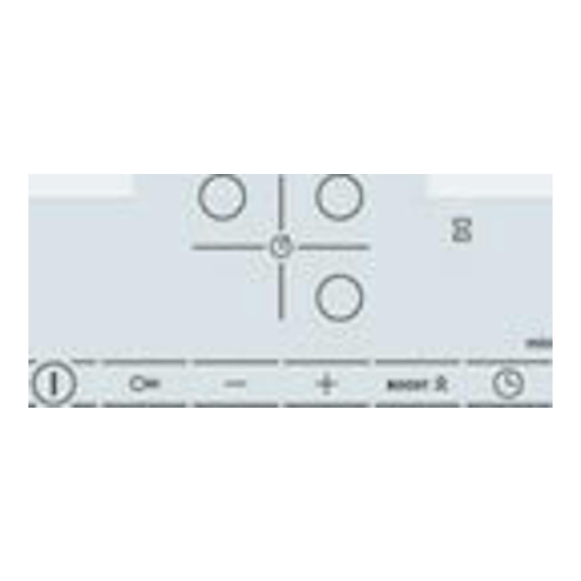 Placa de inducción Bosch PID612BB1E blanca, vista superior, con tres zonas de cocción y panel táctil inferior.