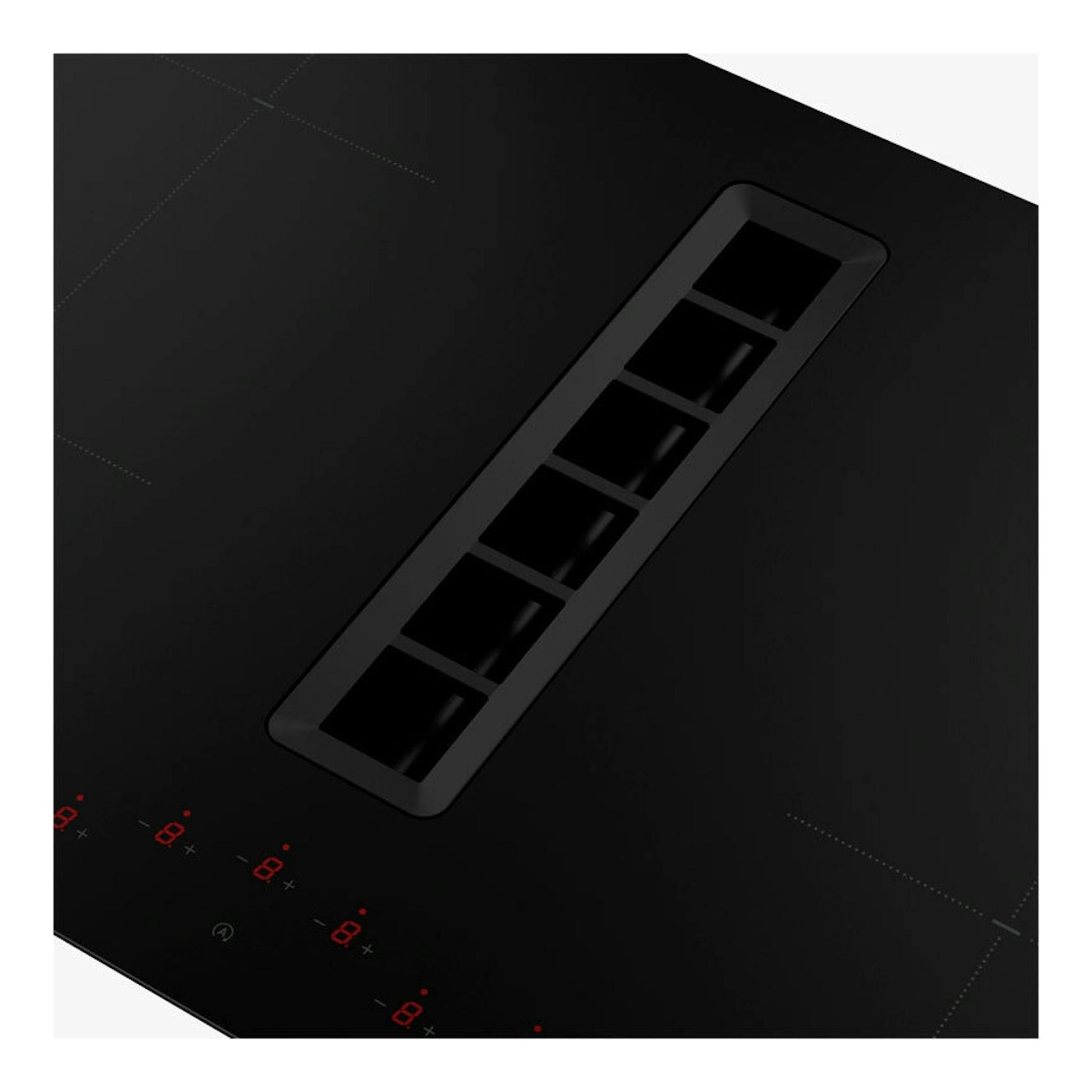 Mepamsa Indu Value: placa de inducción negra con extractor central, vista superior.