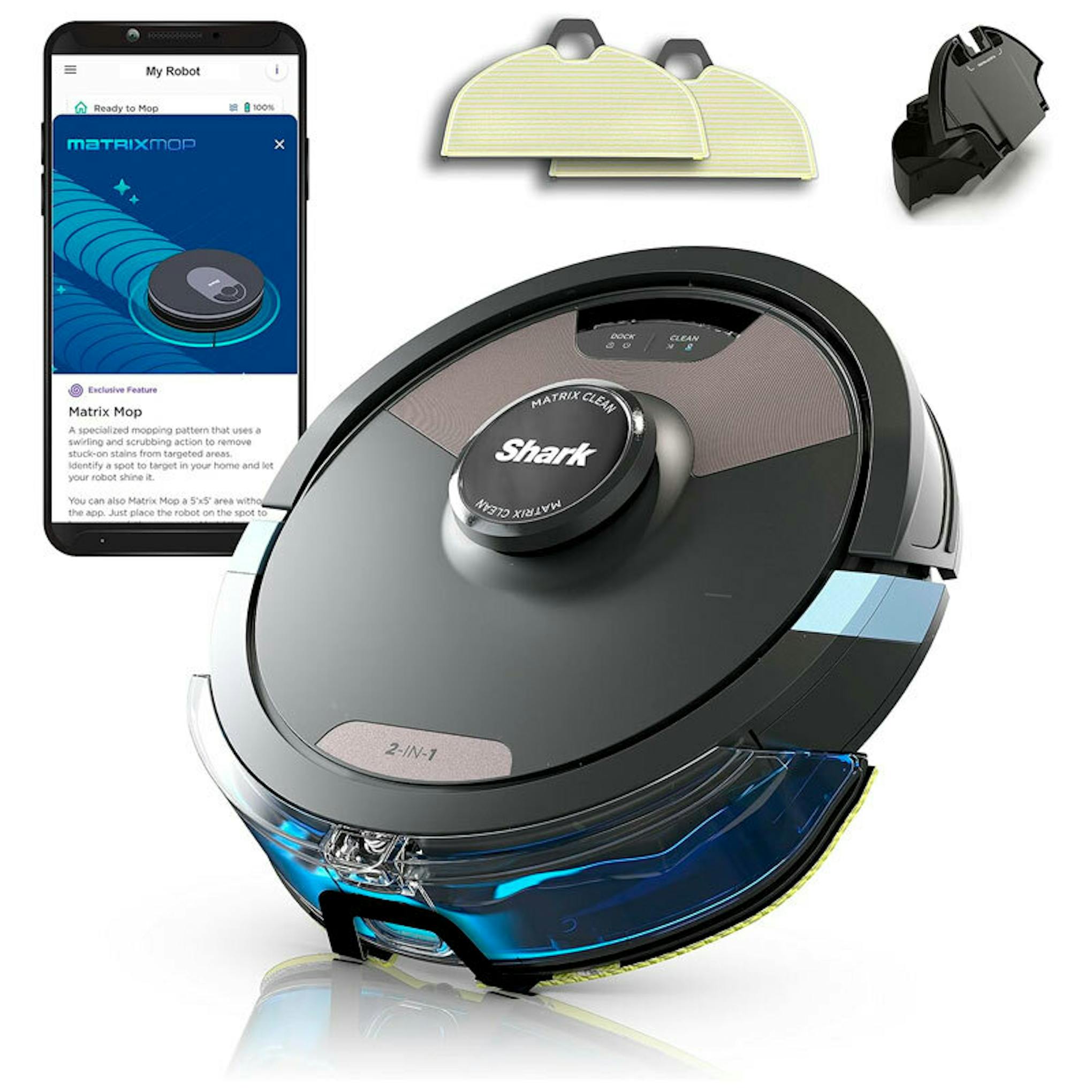 Robot aspirador Shark RV2620WAEU con accesorios de fregado y app móvil