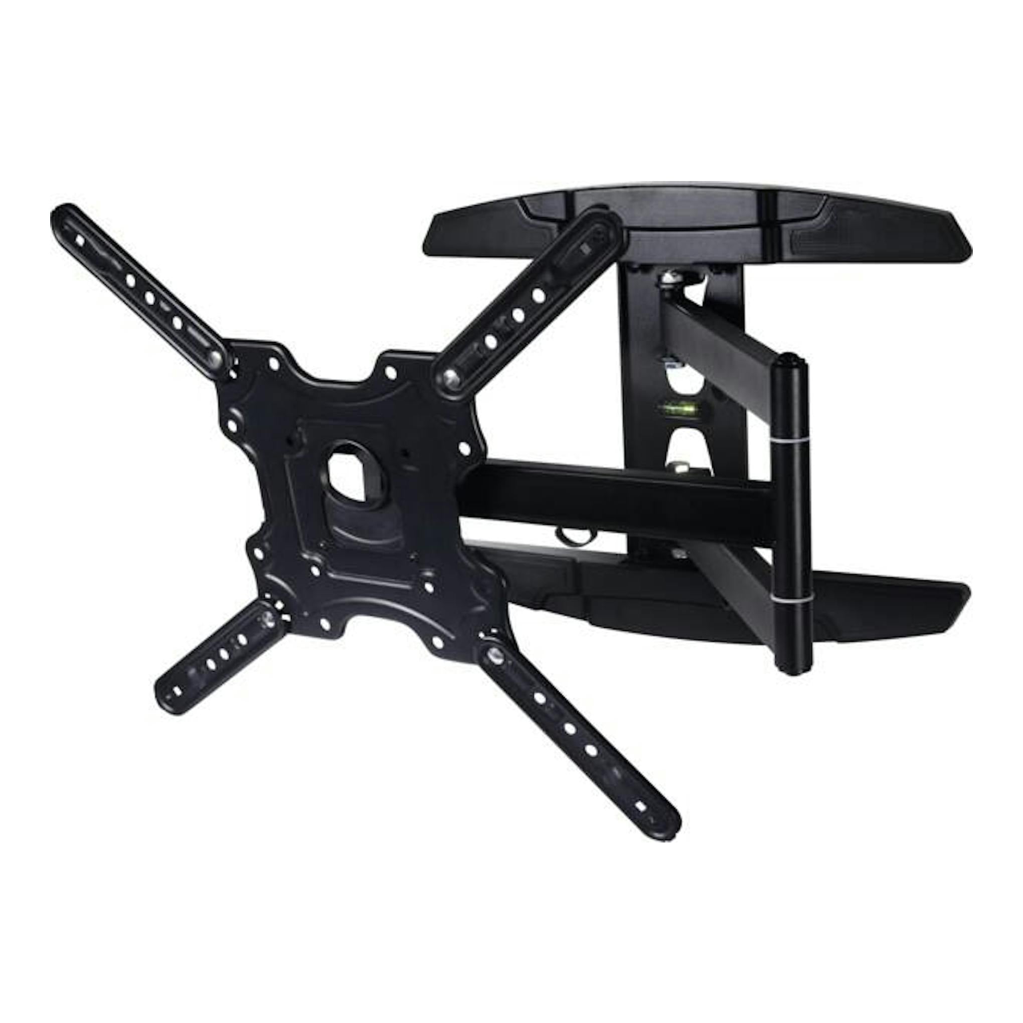Soporte TV giratorio Vivanco WAP 6640 negro, vista lateral con brazo articulado y placa VESA.