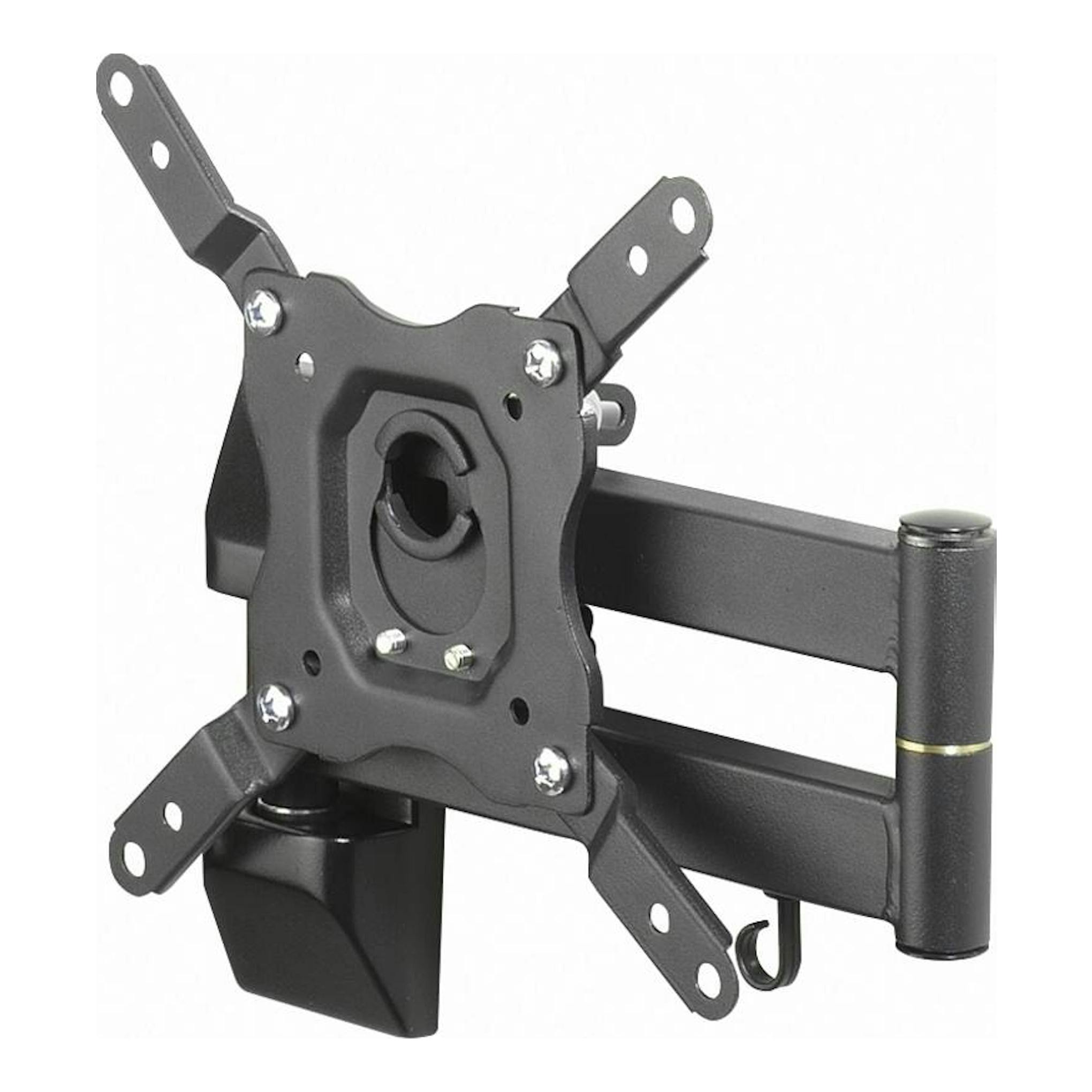Soporte TV Vivanco BFMO 6020 negro, vista frontal, brazo articulado y placa VESA para pared.