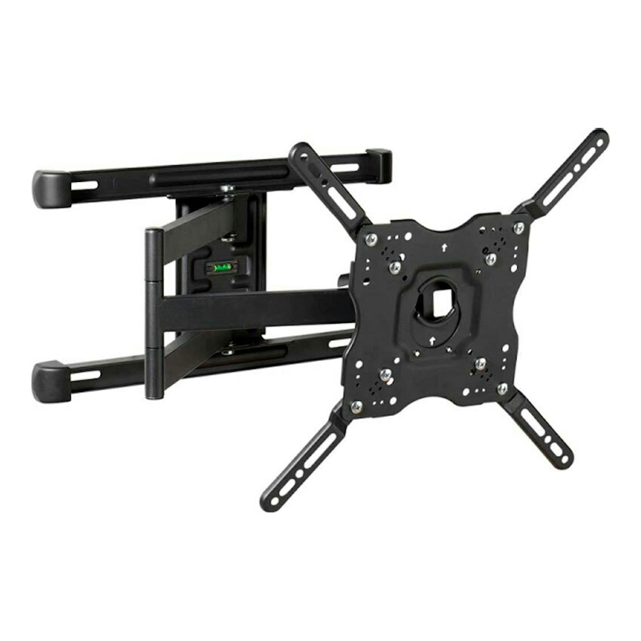 Soporte de TV Vivanco WAP 6640 negro, articulado y extensible, visto en ángulo frontal.