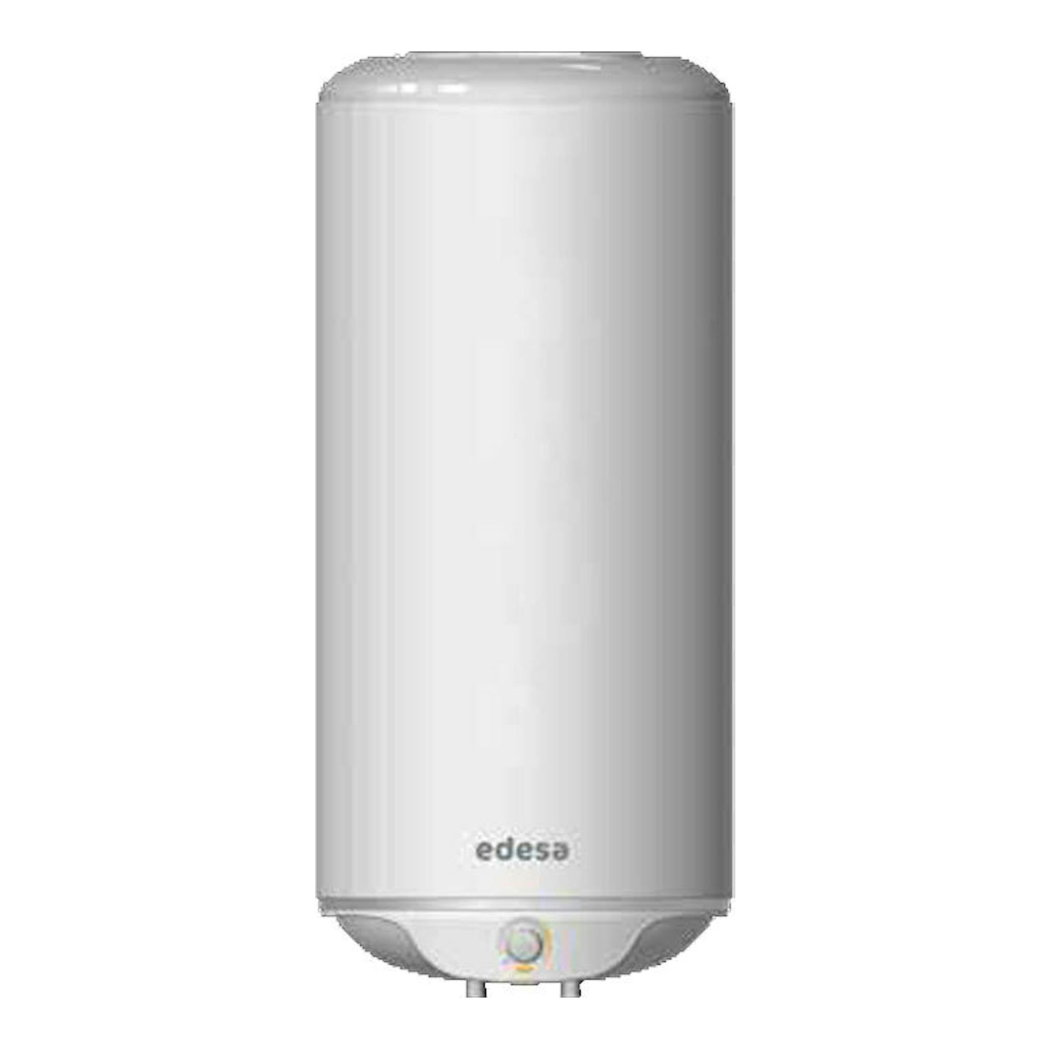 Termo eléctrico blanco Edesa G. Atlantic TRE 50L, vista frontal, cilíndrico y vertical.