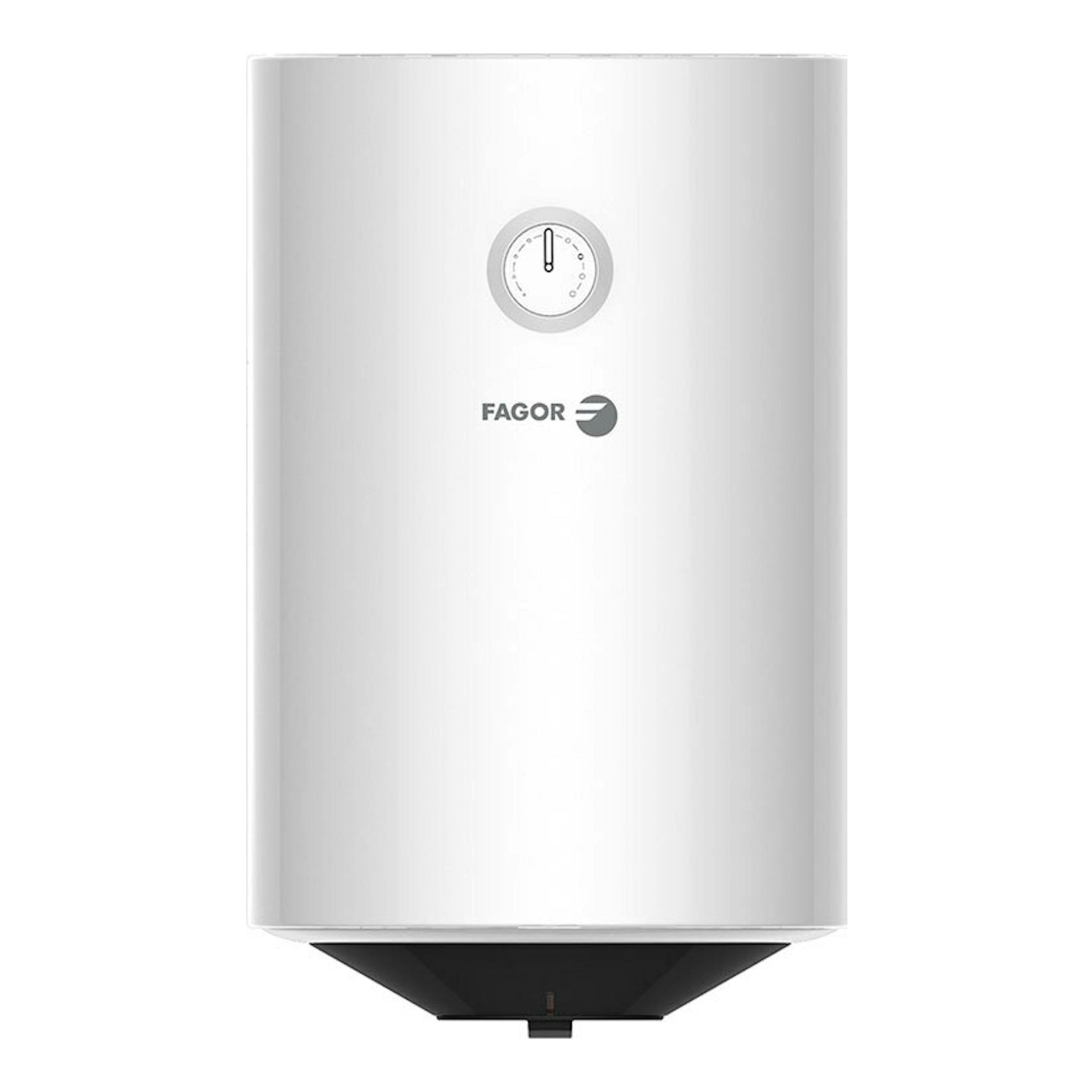 Termo Fagor M-100 N2 blanco, vista frontal, cilíndrico, con indicador circular y base negra.