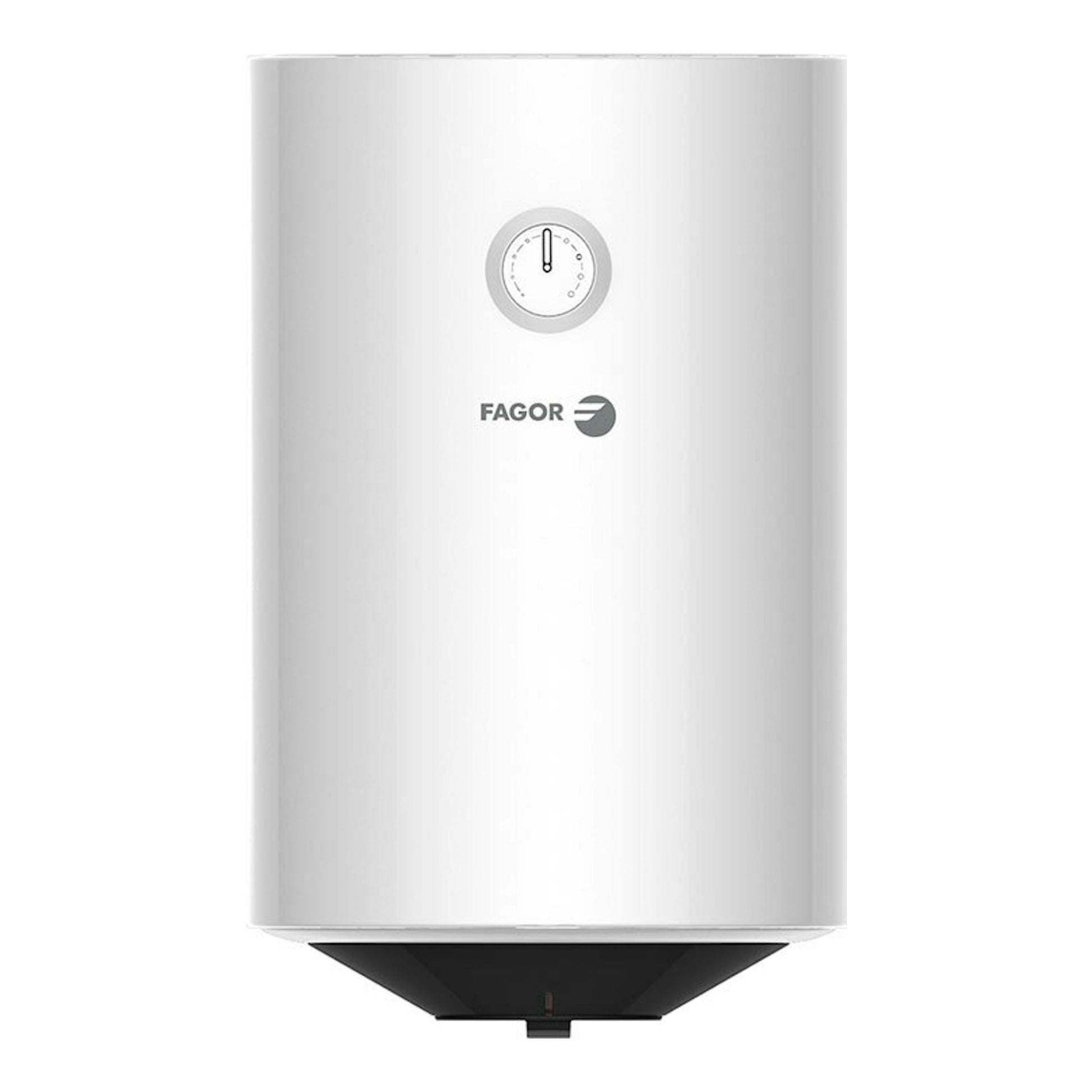 Termo Fagor M-30 N2 blanco, vista frontal, con indicador circular y base negra.