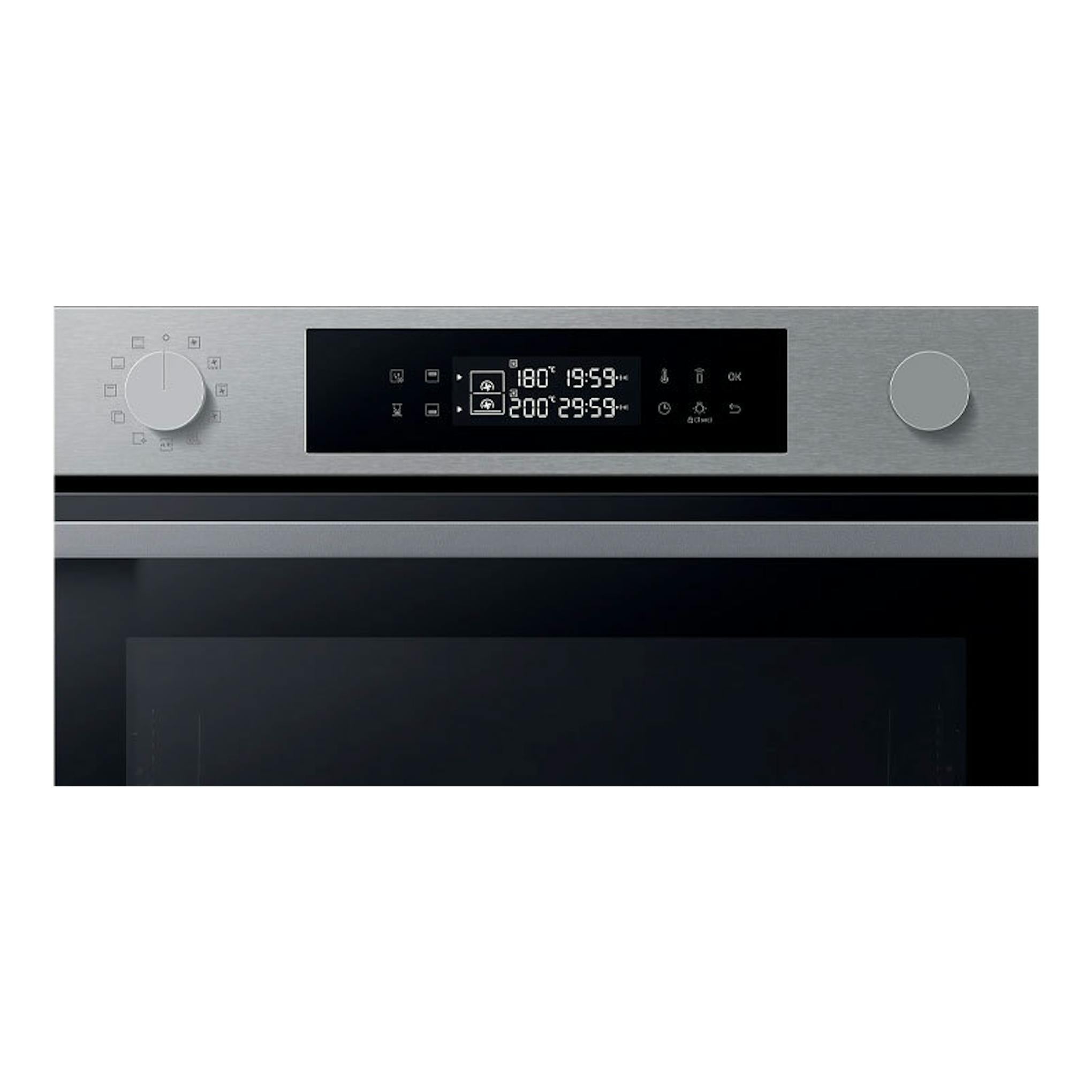 Horno Samsung NV7B4430ZAS/U1 en inox, vista frontal con panel digital y mandos.