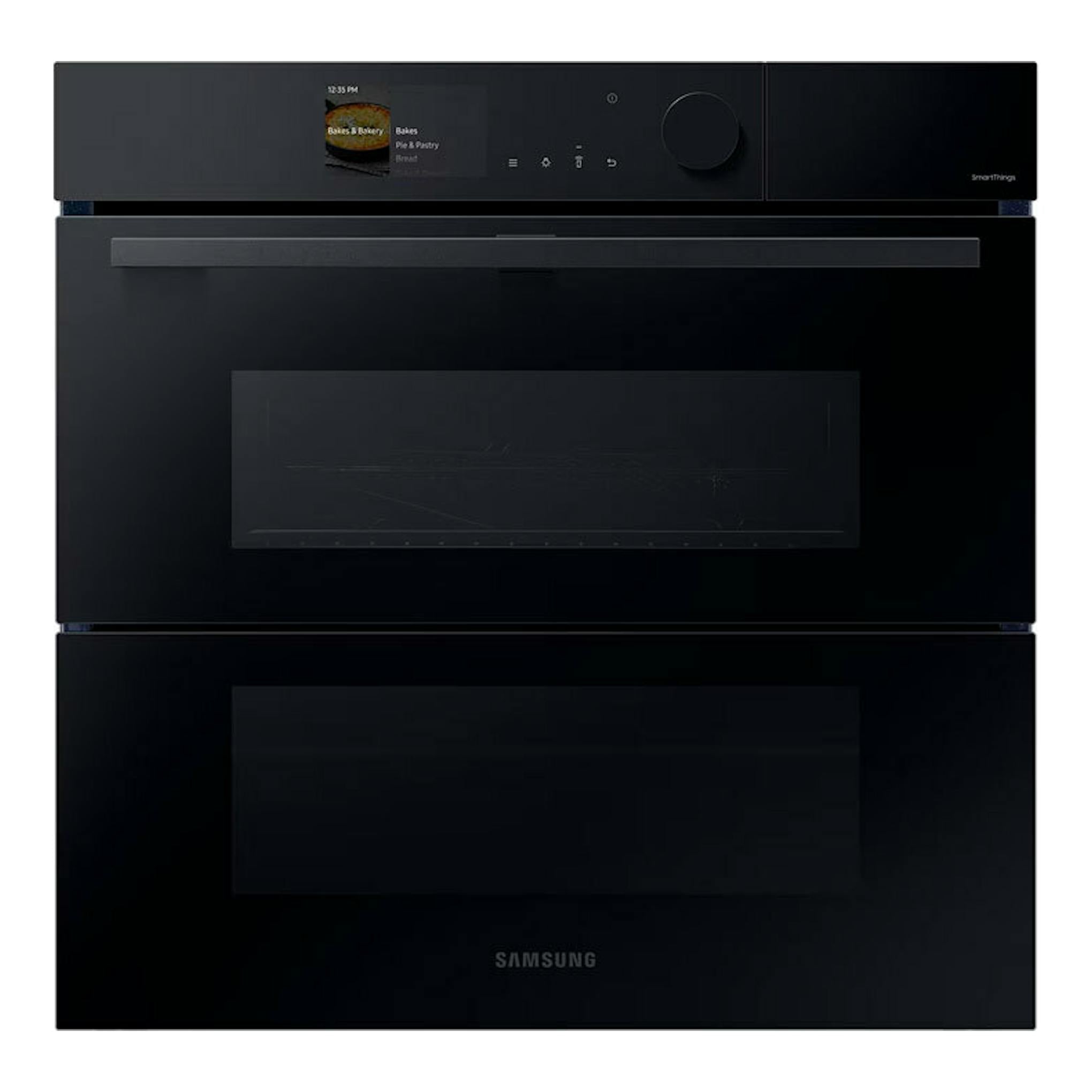Horno Samsung NV7B6795JAK/U1 negro, vista frontal, con doble puerta y panel superior táctil.