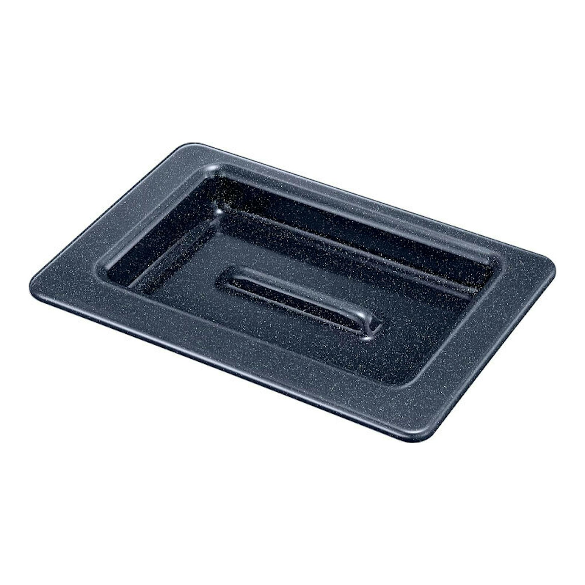 Samsung NV7B40403CK/U1: bandeja negra rectangular de horno, vista en ángulo.