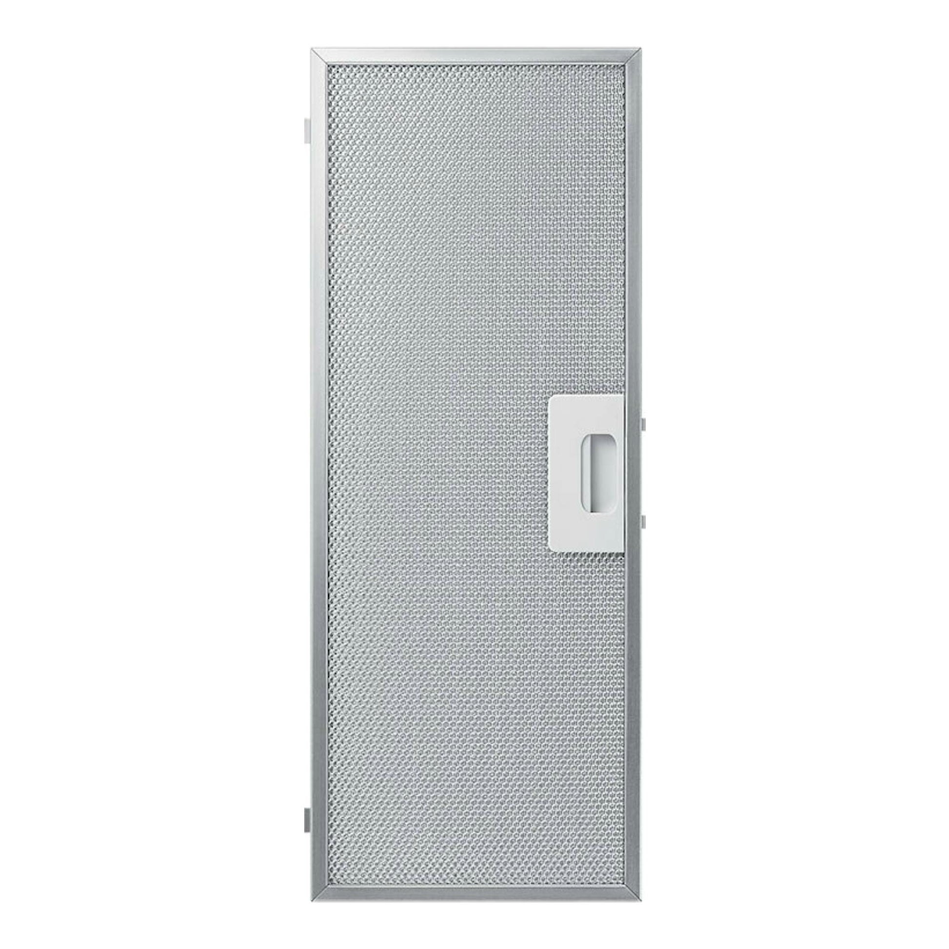 Grupo filtrante Samsung NK72FG455CS/UR, vista frontal, panel rectangular plateado de malla metálica.
