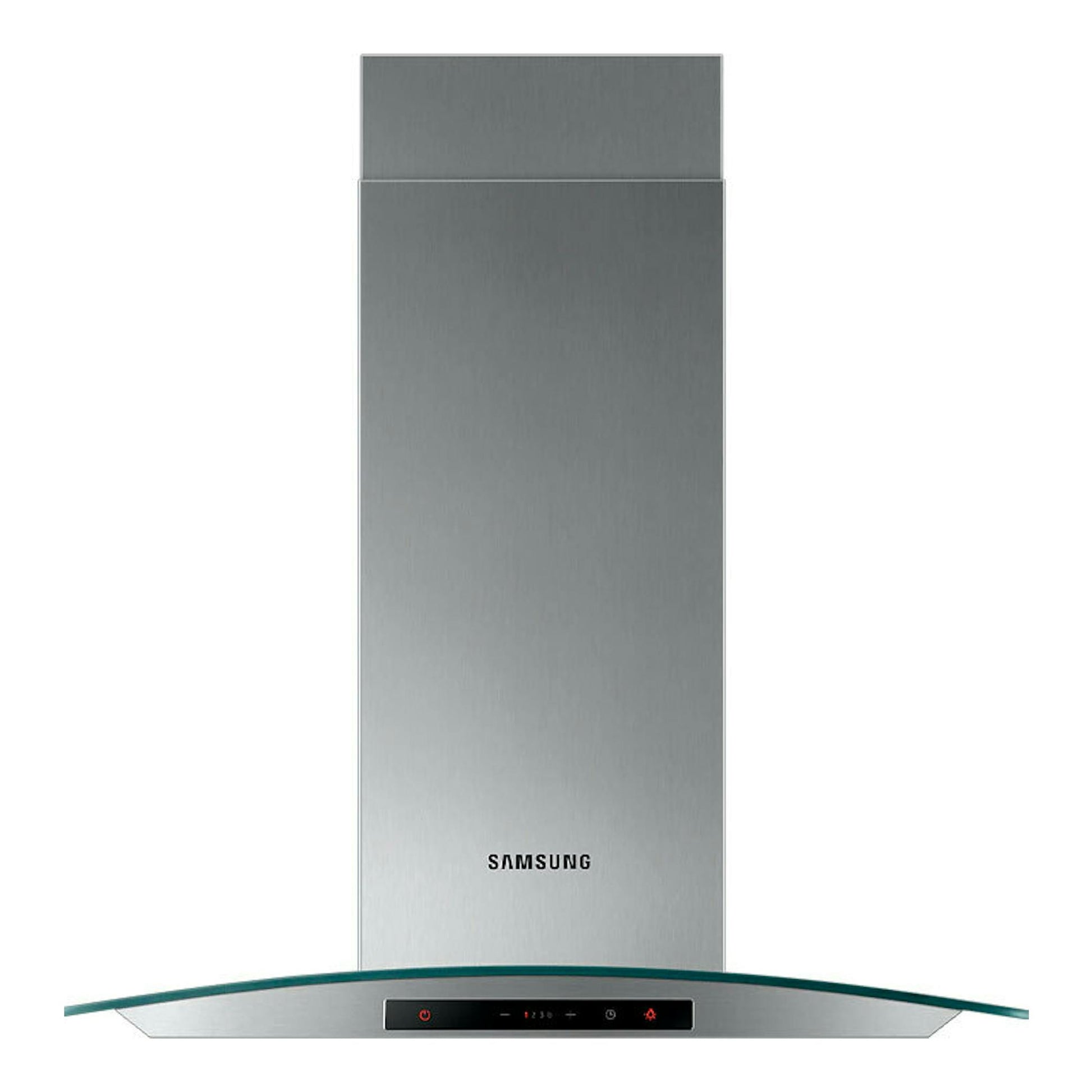 Campana decorativa Samsung NK24C5070DS/UR inox, vista frontal, con panel negro inferior.