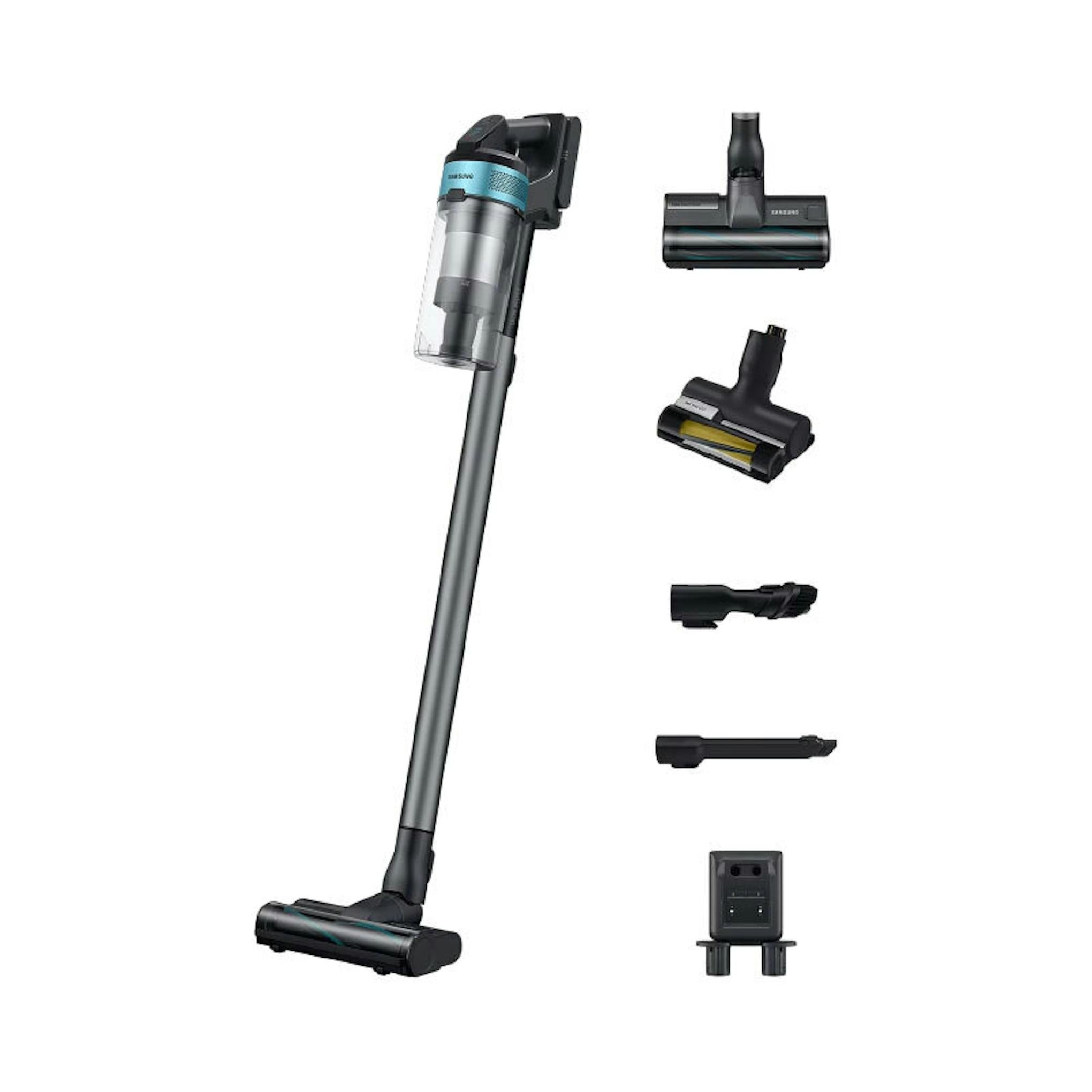 Aspirador escoba Samsung VS20B75AGR1/WA con accesorios y base de carga