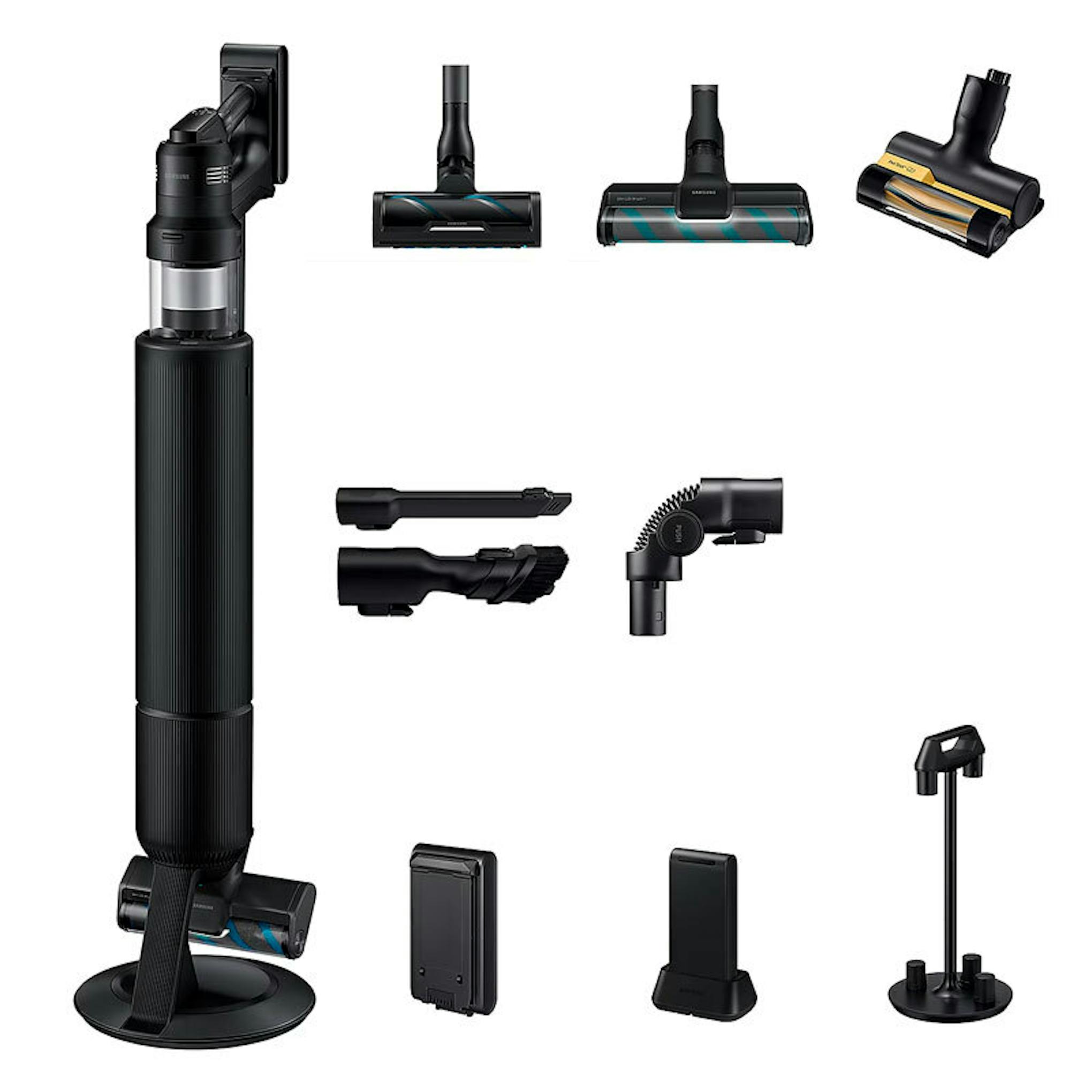 Aspiradora Samsung VS90F40DEK/WA con accesorios y base de carga