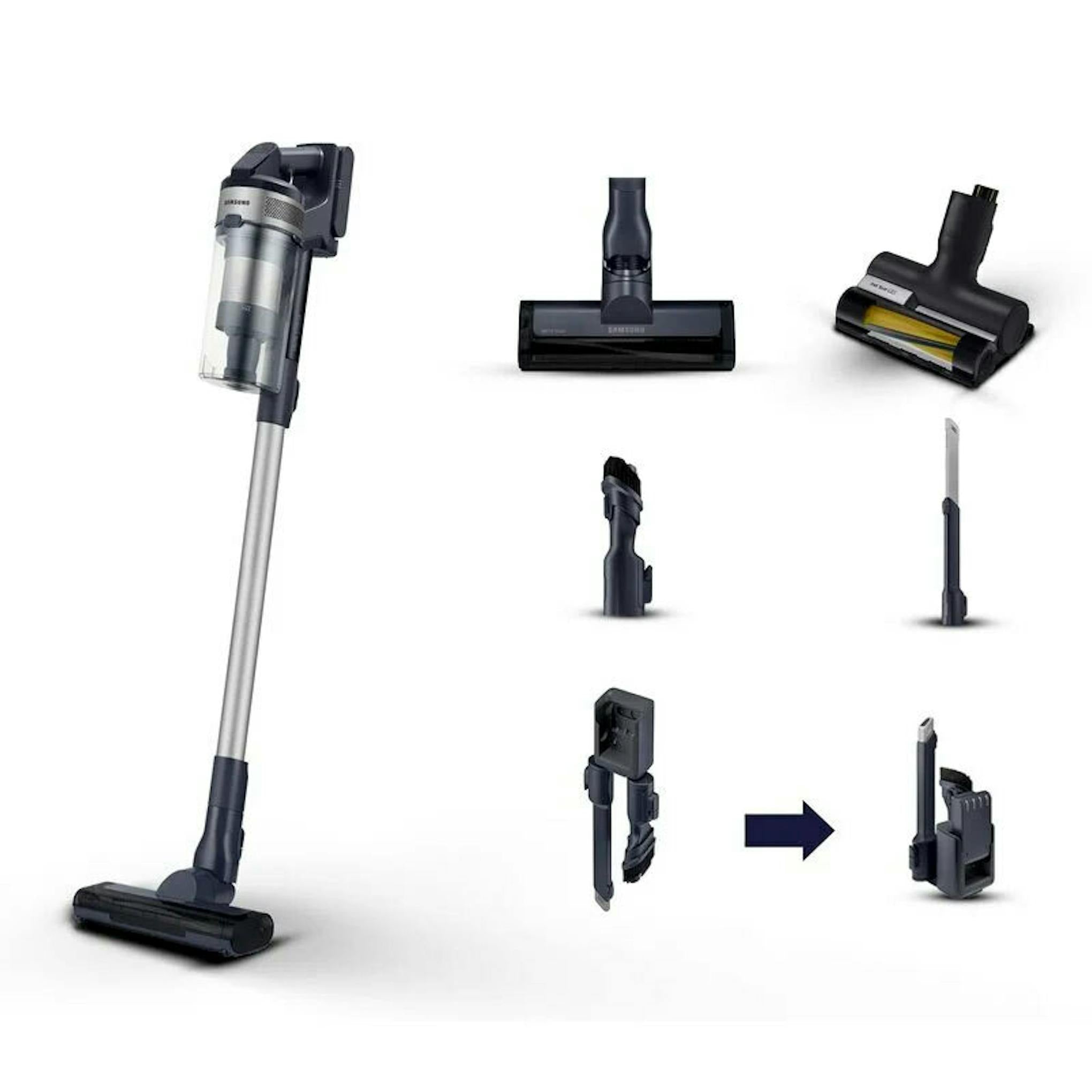 Aspirador sin cable Samsung VS15A60AGR5/WA con accesorios y boquillas